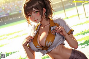 A woman in a bikini standing next to a fence.