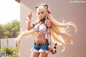 a sexy anime girl with big tits sitting on the ground