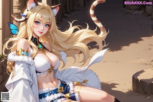 a sexy anime girl with big tits posing for the camera