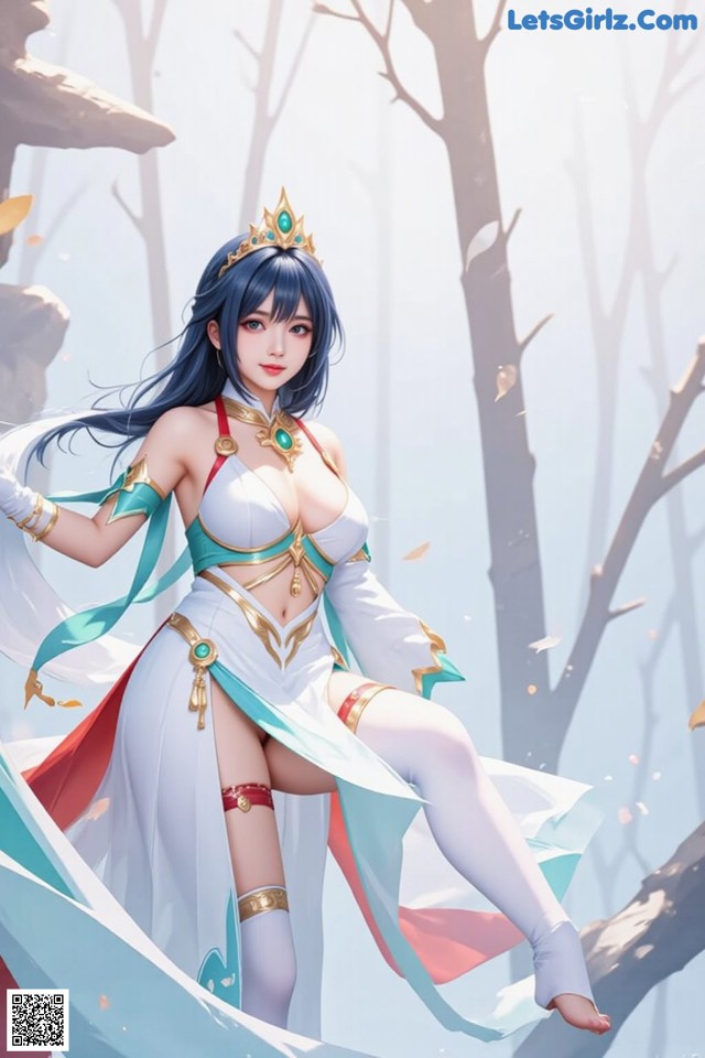 Hentai - Under the Radiance of Celestial Grace Set.1 20250106 Part 10 No.522595 A woman in a white dress sitting on a tree branch.